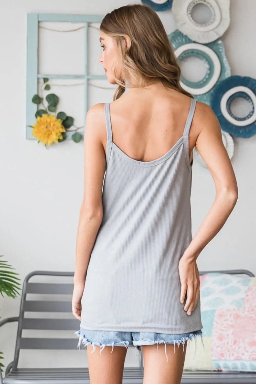 Heimish ribbed quarter button cami - Love Salve